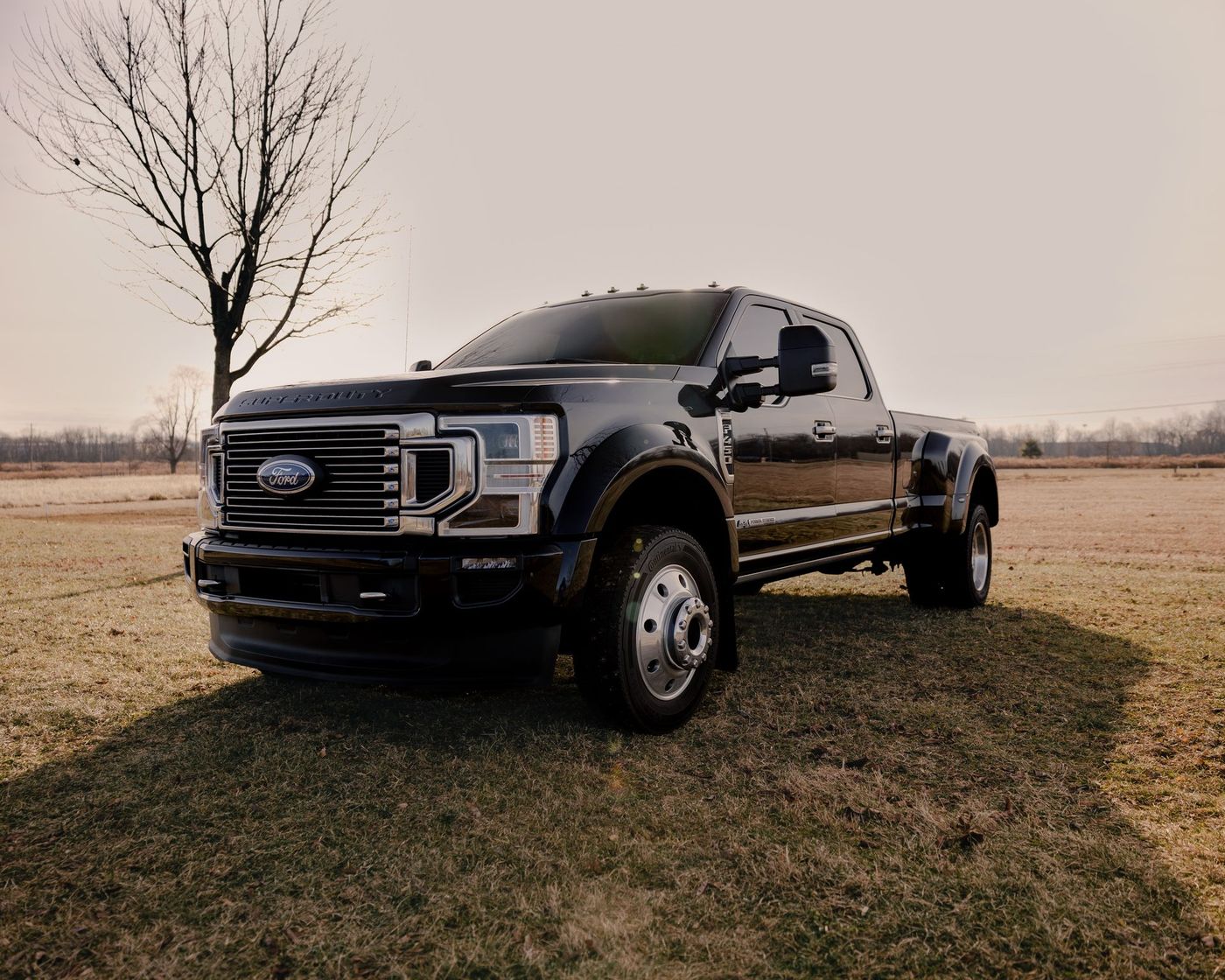 A clean pickup truck parked outdoors